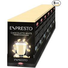 „ESPRESTO“ kakavos kapsulės, baltasis šokoladas, tinka „K-fee“ ir „Aldi Expressi“* aparatams, „Fairtrade“ sertifikuotos kakavos pupelės, 96 kapsulės