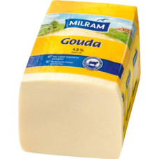 „Milram“ Gouda sūris, 45 % riebalų, maždaug 2,8–3 kg gabalai