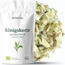 „REPLANTEA“ ekologiška deviažolės arbata, 100 g, žolelių arbata kvėpavimo takams ir balso priežiūrai, raminanti arbata kaklui, Verbaskum Thapsus lapai (nesupakuoti)