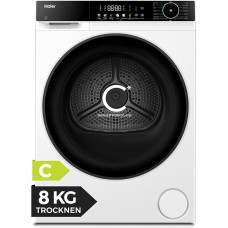 „Haier“ šilumos siurblio džiovintuvas, 8 kg, G5 serija, modelis HD80-C657U1 | C klasė, dirbtinio intelekto variklis su inverteriu, automatinė ir higienos programa, „XL“ švelnus būgnas, „Wi-Fi“ ir „hOn“ programėlė