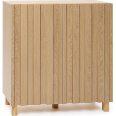 Hometopia Wooden Sideboard with 2 Doors and Pine Wood Legs, Storage Cabinet for Living Room, Narrow Kitchen Cabinet with Adjustable Shelf, Hallway Living Room Furniture, 80 x 80 x 35 cm