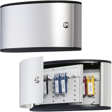Durable Key Box 12 with 6 Key Clips | Aluminium key cabinet with screw lock, includes 6 key clip key rings, 302 x 160 x 118 mm