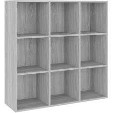 vidaXL Bookcase, Bookcase with Lots of Storage Space, Office Cabinet for Bedroom, Living Room, Office, Filing Cabinet, Room Divider, Grey Sonoma