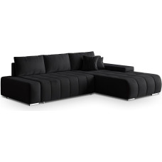 Masseno ALESE R-S Corner Sofa with Sleep Function L-Shape, Modern Sofa with Bed Box, Living Room Sofa, Couch, Soffa, Sofa Bed, Couch Set, Black, Monolith 95