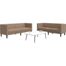 3-TLG. „Chesterfield“ sofų komplektas, juodos spalvos dirbtinė oda. „Chesterfield“ sofų komplektas, juodos spalvos dirbtinė oda. Sofų komplektas, 3-TLG stilius.
