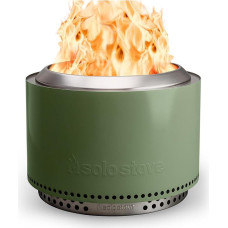 „Solo Stove Yukon 2.0“ laužo dubuo su stovu, laužavietė, skirta medienos deginimui beveik be dūmų, su nuimamu surinkimo dėklu, mobilus lauko laužo statinys, nerūdijantis plienas, 68,5 x 50,5 cm, 20 kg, žalia
