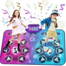 maysida Rechargeable Dance Mat for 2 Children Toy Gifts for Girls Boys 4 5 6 7 8 Years, Children's Dance Mats for 1/2 Players (3 Play Modes), Interactive Music Mat Christmas Birthday Toy