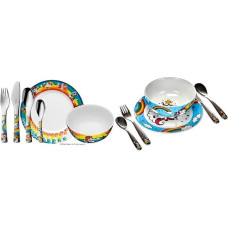 WMF Paw Patrol Children's Crockery Set 6 Pieces, Children's Crockery with Children's Cutlery Stainless Steel from 3 Years, Polished Cromargan & Unicorn Children's Crockery Set 6 Pieces, Children's Crockery with Children's Cutlery Stainless Steel