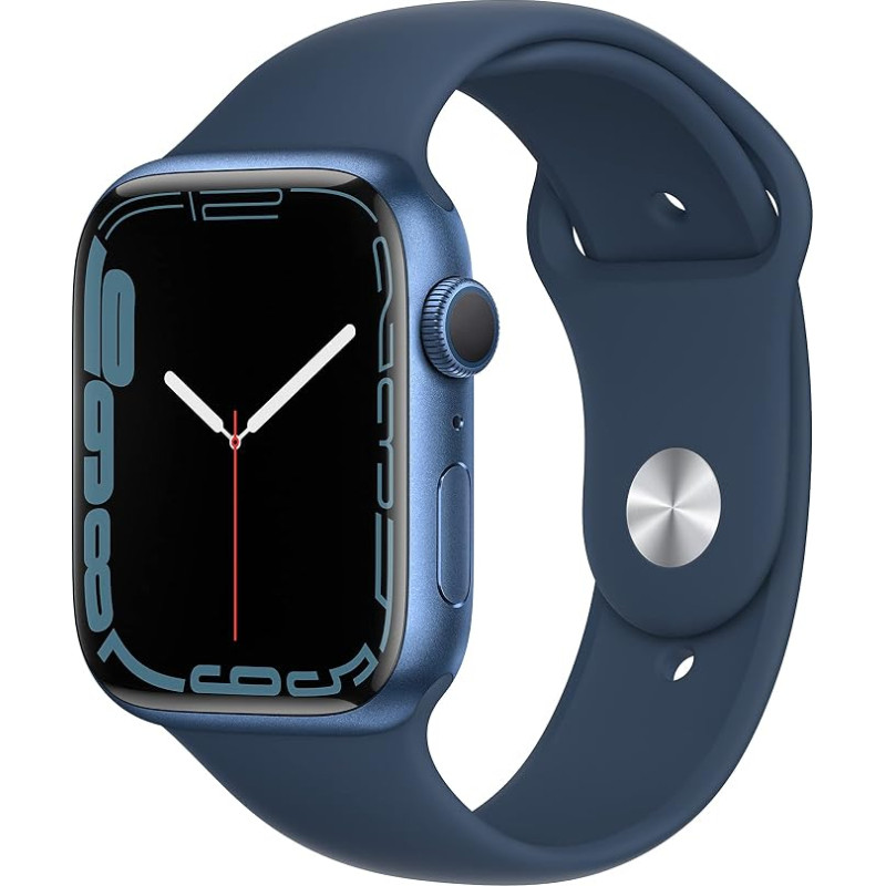 Apple Watch Series 7 (GPS, 45 mm) Blue Aluminium Case with Abyss Blue Sport Band (Refurbished)