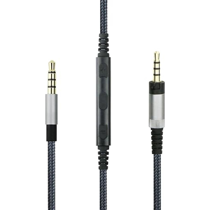 Replacement Cable Compatible with Sennheiser HD4.40, HD 4.40 BT, HD4.50, HD 4.50 BTNC, HD4.30i, HD4.30G Headphones, Remote and Microphone, Compatible with iPhone, Compatible with iPad