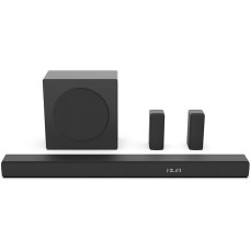 „Hisense HS5100“ 5.1 garso juosta su žemų dažnių garsiakalbiu ir galiniais garsiakalbiais | „Dolby Audio“, „DTS Virtual:X“, „Bluetooth“, kompaktiškas dizainas, HDMI, TV režimas, „EzPlay“, belaidis ryšys tarp galinių garsiakalbių ir žemų dažnių garsiakalbi