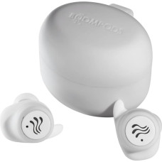 „Boompods Soundwave True Wireless“ ausinės – belaidės „Bluetooth“ ausinės su 30 valandų grojimo trukme, IPX6 atsparumu vandeniui ir valdymu per programėlę, TWS sportinės ausinės su mikrofonu, baltos spalvos