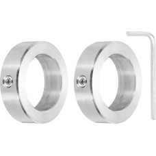 QUARKZMAN 2 vnt. veleno apkabų, 38 mm skylė, iš tvirto nerūdijančio plieno, komplektas su 1 varžtu, veleno apkabos, 56 mm išorinis skersmuo, 16 mm storis, skirtos varikliams, sodo vežimėliams, skriemuliams, mašinoms ir pramonės reikmėms