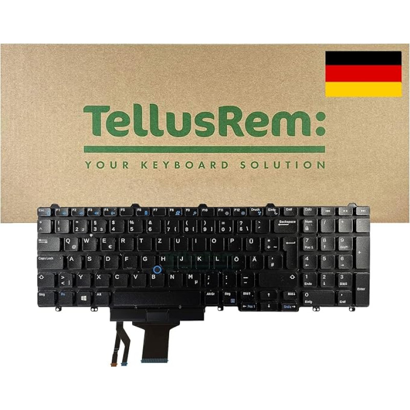 Pakeitimo klaviatūra (vokiška, be apšvietimo) skirta „Dell Latitude“ E5550, E5570, 5580, 5590 modeliams