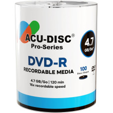 Pro Series DVD-R 4.7GB 16x Speed 120 Minutes Blank Discs AZO Dye UV Protection Hard Coat Scratch Resistant Surface - Perfect for Photos & Videos - Compatible with Any DVD Drive