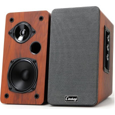 50 W medinė lentyninė kolonėlė, aktyvi 2.0 kompiuterio kolonėlė, „Bluetooth“, RCA, AUX (3,5 mm), USB įėjimai, galingų žemų dažnių kompiuterio kolonėlė, skirta televizoriui, nešiojamajam kompiuteriui ir patefonui