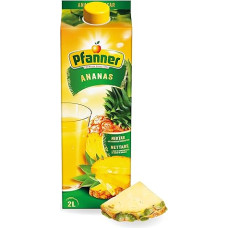„Pfanner“ ananasų nektaras – vaisių nektaras, kurio skonis svyruoja nuo šiek tiek rūgštaus iki saldaus, su vitaminu C – ne mažiau kaip 50 % ananasų sulčių (1 x 2 l)