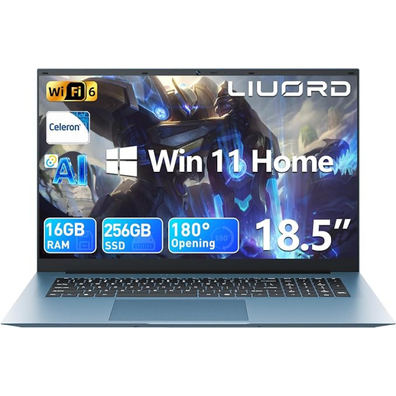 Nešiojamasis kompiuteris su 18,5 colių FHD ekranu, 16 GB RAM ir 256 GB SSD