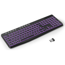 OMOTON Gaming Wireless Keyboard Illuminated Silent 2.4GHz Mac/Windows