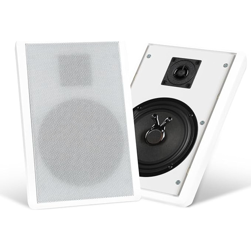 Pronomic FLS-540 WH Flat Panel Wall Speaker Pair (HiFi Flat Speaker, 2-Way