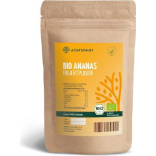 Ekologiški ananasų vaisių milteliai, 100 g | 100 % ekologiški ananasai, kruopščiai liofilizuoti | Be priedų, 100 % gryni vaisiai | Intensyvus ir natūralus vaisių skonis | „Achterhof“