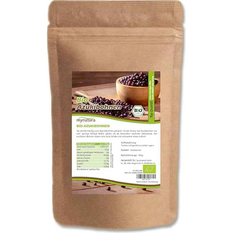 „Mynatura“ ekologiškos azuki pupelės I Nesusmulkintos I Azuki I Pupelės I Ankštiniai I Pupelės I Augaliniai baltymai I Maisto gaminimas I Japoninės pupelės (2 x 1 kg)