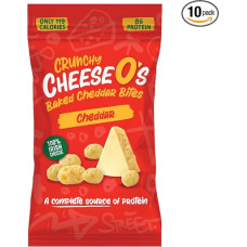 CheeseO's Cheddar Puff Cheese Nuggets - 10 Bags of 20 g - Keto Snacks - Perfect for Aperio|Rich in Protein - Low Carbohydrate - Keto/Keto Diet - Gluten Free