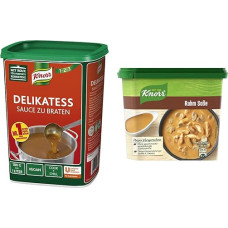 Knorr Delikatess Sauce for Roasting (Pure as a Gravy, Sauce Binder and for Refining), Pack of 1 (1 x 1 kg) & Tin of Cream Sauce 238 g