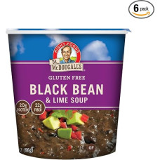 Dr. McDougall's Right Foods Vegan Black Bean & Lime Soup, 3.4-Ounce Cups (Pack of 6)