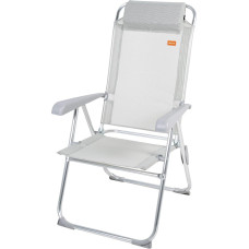 AKTIVE 63028 Folding Chair with 5 Positions Tilt Protection with Cushion High Back and Armrests Durable Maximum Weight 110 kg Material Textile and Aluminium Dimensions 44 x 55 x 101 cm