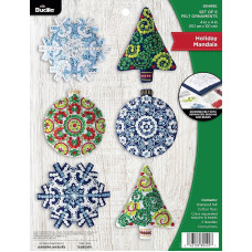 „Bucilla“ veltinių papuošalų aplikacijų rinkinys, 6 vnt., „Holiday Mandala“ 89499E