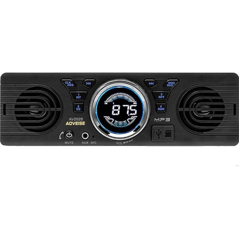BoomBoost car radio 12V FM, in dash radio, 1 DIN SD/USB, AUX, Bluetooth, hands-free car radio
