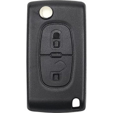 2 Button Car Key Shell Replacement Compatible with Peugeot 107 207 307 307S 308 407 607 2BT Citroen C2 C3 C4 C5 C6 C8 Xsara, Remote Control Flip Key Case (0536)