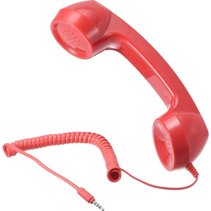 sourcing map 3.5mm Retro Telephone Handset, Telephone Receiver for Microphone Speaker, Smooth Red