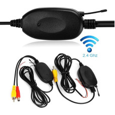 Kalakass 2.4GHz Wireless Transmitter Receiver for Car Reverse Rear View Camera and Monitor Parking Aid Vehicle CAM GPS Radio Player
