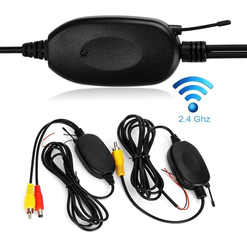 Kalakass 2.4GHz Wireless Transmitter Receiver for Car Reverse Rear View Camera and Monitor Parking Aid Vehicle CAM GPS Radio Player