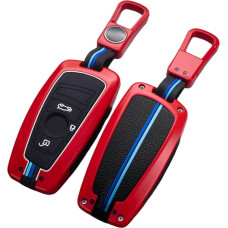 OTMIK Zinc Alloy Car Key Cover Suitable for F20 F30 G20 F31 F34 F10 G30 F11 X1 X3 X6 F25 X4 E60 E87 I3 M3 M4 5 Z4 3 5 6 Series Key Ring Accessories (Red 3 Buttons )