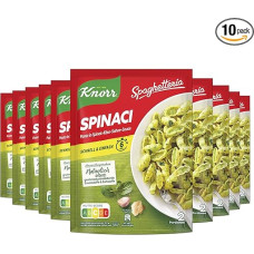 Knorr Spaghetteria Spinaci Makaronai Paruoštas patiekalas Skanus makaronų patiekalas, paruoštas per 6 minutes, 10 x 160 g