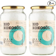 Ekologiškas kokosų aliejus CocoNativo - 2 x 1000 ml L (1 L) - ekologiškas kokosų aliejus, aukščiausios kokybės, vietinis, šalto spaudimo, žalio maisto kokybės, grynas, skirtas virimui, kepimui ir skrudinimui, plaukams ir odai