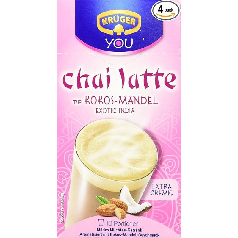 KRÜGER Chai Latte Exotic India Type Coconut Almond, 4 vnt. (4 x 0,25 kg)