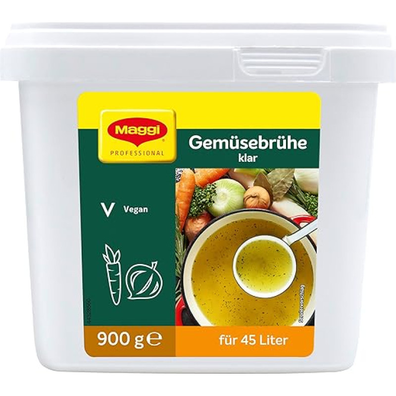 Maggi Clear Vegetable Broth, Vegan, Pack of 1 (1 x 900 g Gastro Box)