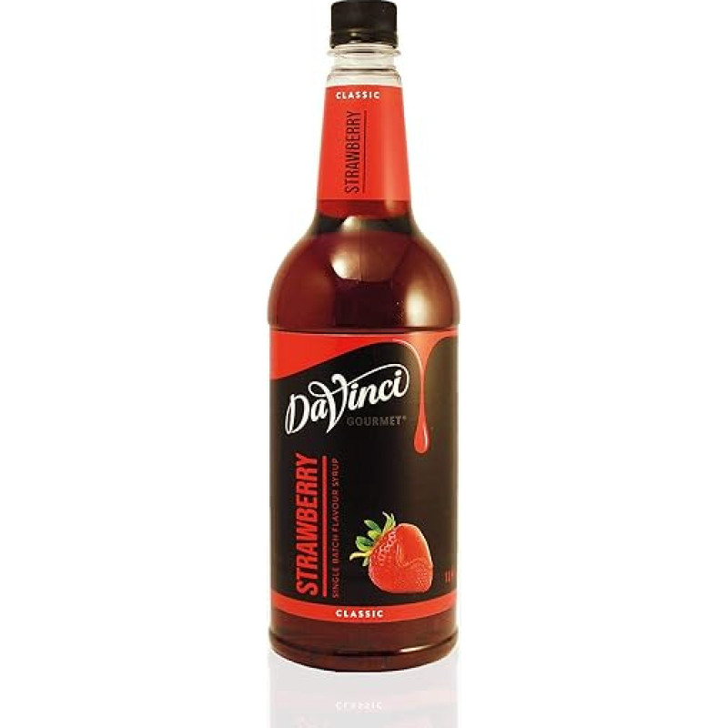 Da Vinci Gourmet skonio sirupas braškių braškių braškių 1000 ml kavos sirupo
