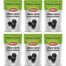 D'Amico Il Nuovo Snack Olive Nere Snocciolate Juodosios alyvuogės be kauliukų ir be skysčio 75 g, 6 vnt.