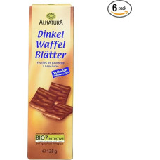 Alnatura Organic Spelt Waffle Sheets, Whole Milk, Pack of 6 (6 x 125 g)