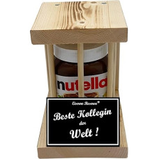 Nutella - Notfall Reserve - Holzstäbe - Beste Kollegin der Welt - Kollegin Geschenk - Die Nutella Geschenkidee mit Holz für Männer und Frauen