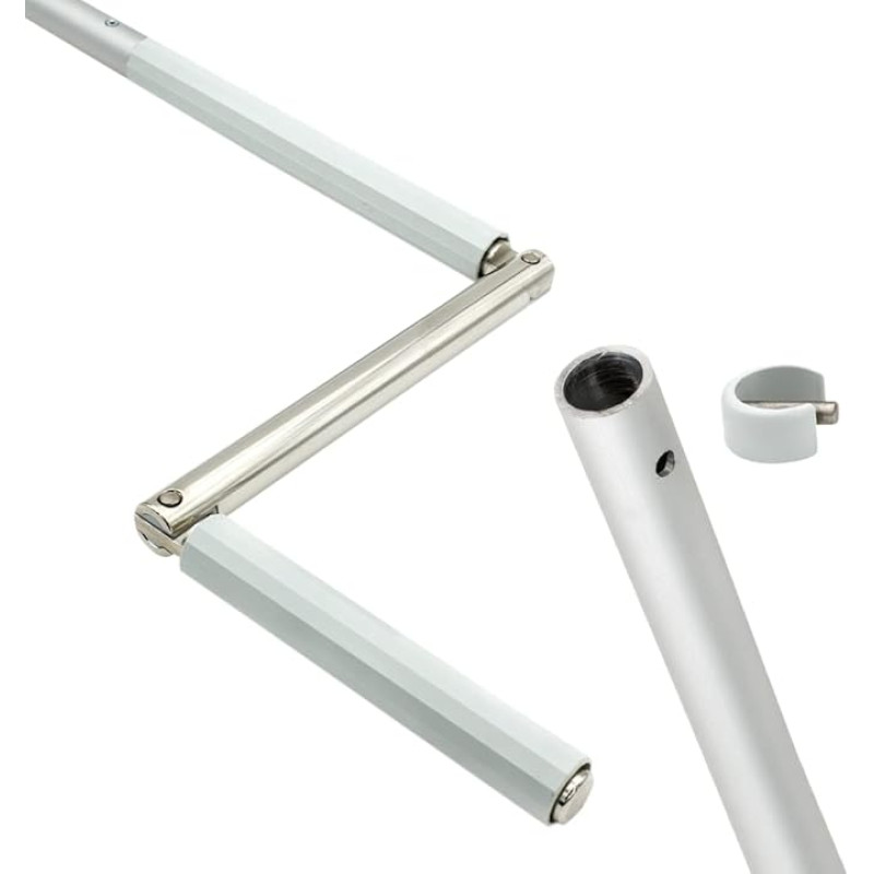 Crank Rod 150 cm Stretched Length for Pins Diameter 12 mm Silver Anodised