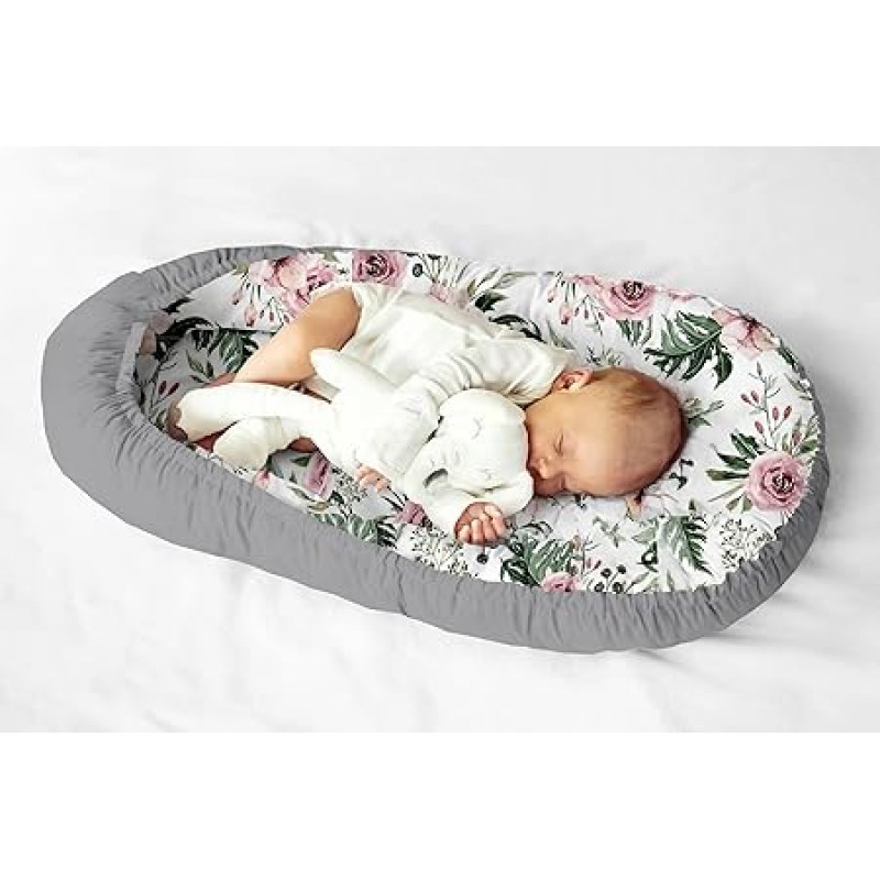 Multifunctional Cuddly Nest Cocoon Baby Nest for Babies and Infants, Cot Bumper, Travel Cot, 100% Cotton, Anti-Allergic