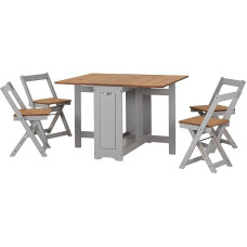 Seconique Santos Butterfly Dining Set, Grey/Pine, Grey & Pine
