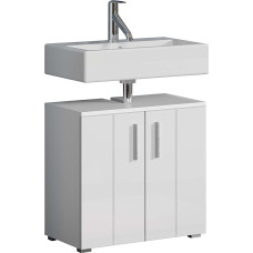 trendteam smart living - 220730101 Vanity Unit - Vonios kambarys - Wons - Matmenys (plotis x aukštis x gylis) 60 x 58 x 34 cm - Spalva: balta blizgi