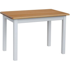 k koma alksnio virtuvės stalas 100 x 60 cm pušies masyvo medžio balta medaus spalva